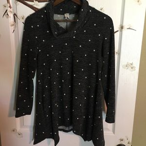 R Rouge - Heather polkadot cowl neck sweater